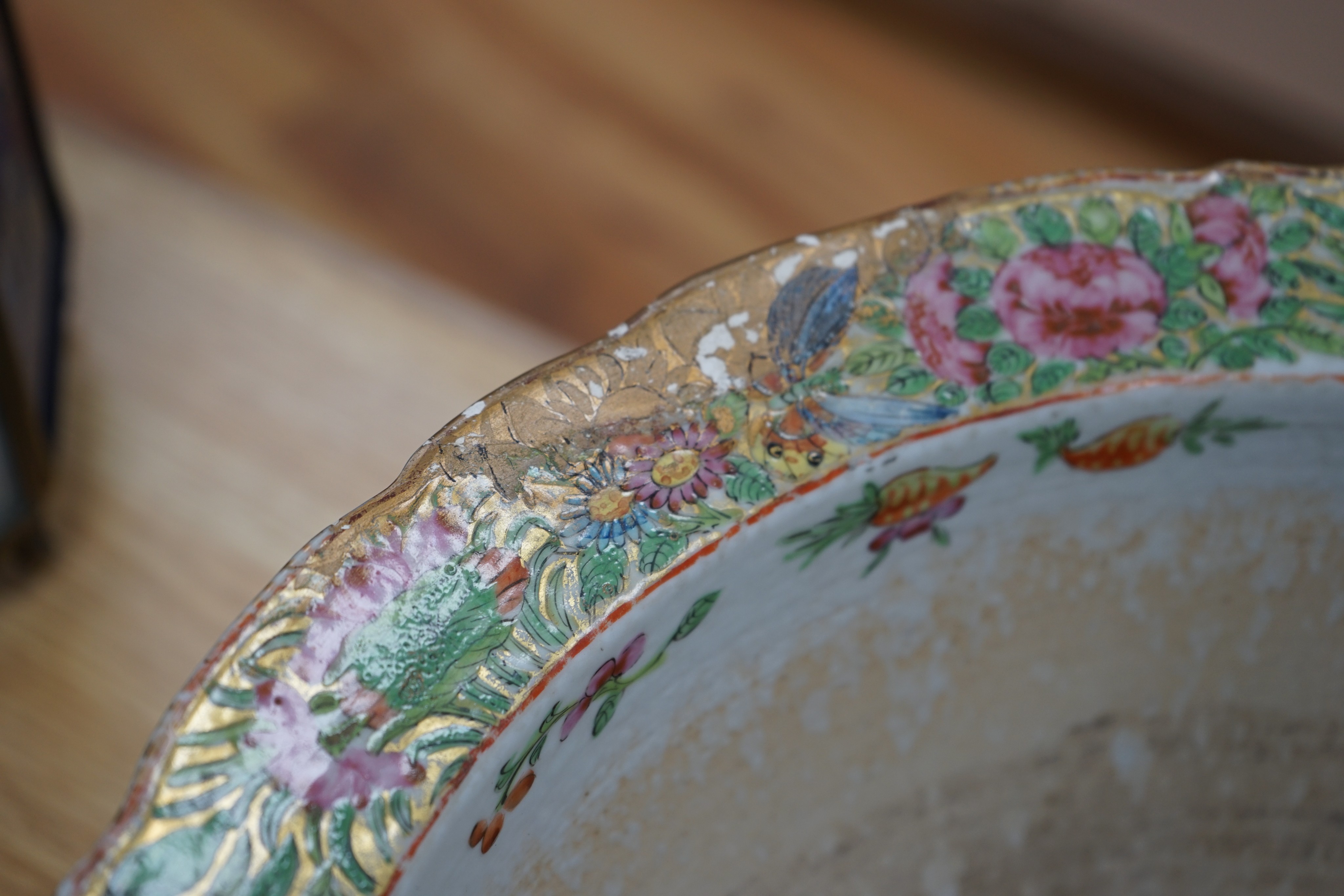 A Large Chinese famille rose flower pot, mid 19th century, 38cm